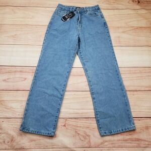 Boohoo Petite Jeans Womens 4 Light Wash Blue Straight Leg Denim Five Pocket‎ NEW